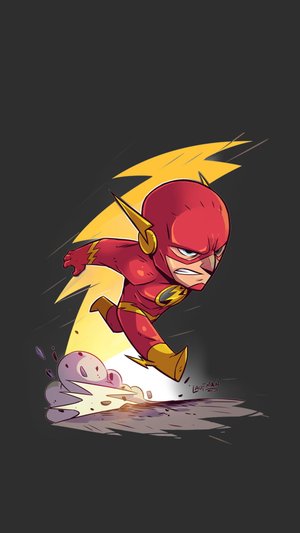 The Flash Illustration HD Wallpaper with Superhero from DC Comics on Black Background