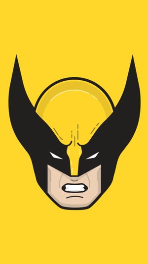 Mobile HD Wallpaper Wolverine Illustration with Superhero and Colored Background