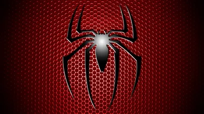 Black SpiderMan Logo on Red Background HD Marvel Comics Wallpaper for Desktop and Mobile