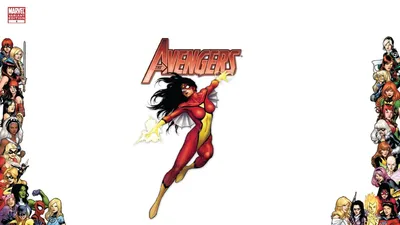 Marvel Heroines Unite HD Avengers Wallpaper Featuring Black Widow Elektra  More on White Background  Free Download in 1080p to 5K