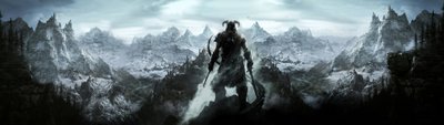 WideScreen HD Wallpaper Elder Scrolls V Male Standing with Sword Game Digital Wallpaper