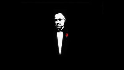 The Godfather Wallpaper HD Minimalist Design with Vito Corleone and Selective Coloring