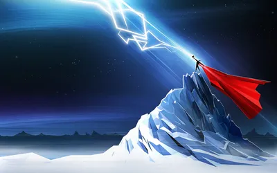 Thor Lightning Marvel Minimalist Low Poly HD Wallpaper  Free Download for Desktop  Mobile