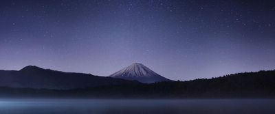 Stunning HD Wallpaper Snow Peak Mountain and Space in Ultrawide Blue Nature with Night Stars  Free Download 2K5K