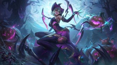 4K HD Wallpaper Witch Sorceress Elise League of Legends with Halloween Pumpkin  Free Download in 3840x2160px