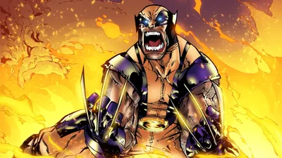 Wolverine XMen Illustration HD Wallpaper Fiery Marvel Comics Art for Desktop and Mobile