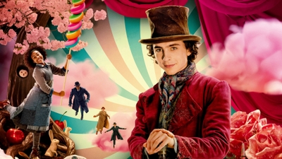 Whimsical Wonka 2023 Colorful Candyland Mobile Background